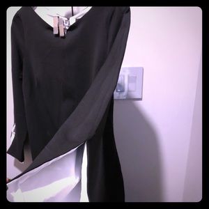 Banana Republic Black and White Long-Sleeve Dress